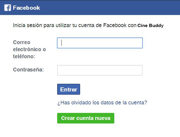 Registro con Facebook